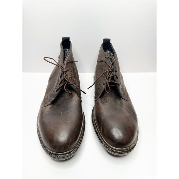 Base London Men’s Shoes Brown Leather Size 8 Lace Up Round Toe Casual - Picture 3 of 12